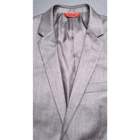 Linea Uomo Mens Gray Premium Wool Blazer 41R Natural Stretch Modern Fit Lapel - Picture 2 of 11